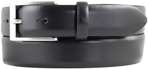 BELTINGER Gürtel aus glattem Leder 3 cm | Anzug-Gürtel für Herren 30mm | Chino-Gürtel mit massiver Schnalle | Schwarz 80cm von BELTINGER