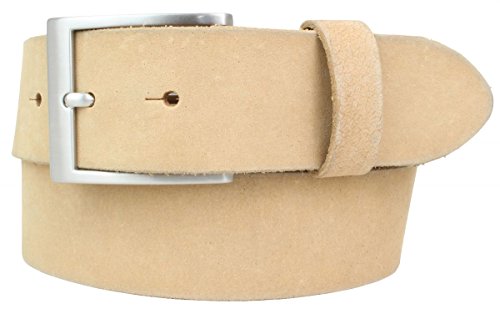 BELTINGER Gürtel aus weichem Vollrindleder 4 cm | Jeans-Gürtel für Damen Herren 40mm | Ledergürtel 4cm | Natur 90cm von BELTINGER