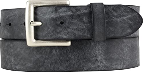 BELTINGER Premium Weicher Vollrindledergürtel, 40 mm breit, Used Look, Jeans & Hosen, Vintage Stil, Made in Italy, Casual und Office | Schwarz 85cm von BELTINGER