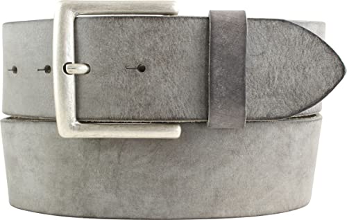 BELTINGER Gürtel aus weichem Vollrindleder Used-Look 5 cm | Jeans-Gürtel für Herren Damen 50mm | Ledergürtel Vintage-Look | Dunkelgrau 85cm von BELTINGER