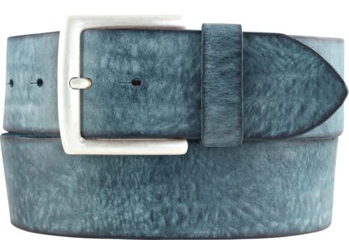 BELTINGER Gürtel aus weichem Vollrindleder Used-Look 5 cm | Jeans-Gürtel für Herren Damen 50mm | Ledergürtel Vintage-Look | Marine 130cm von BELTINGER