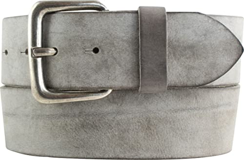 BELTINGER Gürtel aus weichem Vollrindleder Used-Look 5 cm | Jeans-Gürtel mit massiver Gürtelschnalle für Herren 50mm | Ledergürtel Vintage-Look | Dunkelgrau 100cm von BELTINGER