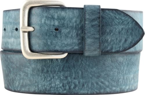 BELTINGER Gürtel aus weichem Vollrindleder Used-Look 5 cm | Jeans-Gürtel mit massiver Gürtelschnalle für Herren 50mm | Ledergürtel Vintage-Look | Marine 90cm von BELTINGER