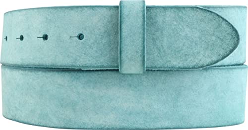 BELTINGER Gürtel aus weichem Vollrindleder Used-Look ohne Schnalle 4 cm | Jeans-Gürtel Damen Herren 40mm | Vintage-Look | Türkis 85cm von BELTINGER