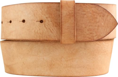 BELTINGER Gürtel aus weichem Vollrindleder Used-Look ohne Schnalle 5 cm | Jeans-Gürtel Damen Herren 50mm | Vintage-Look | Tabac 120cm von BELTINGER