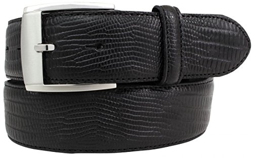 BELTINGER Gürtel mit Echsenprägung 4 cm | Jeans-Gürtel für Damen Herren 40mm Reptil-Optik | In Reptil-Muster 4cm | Schwarz 100cm von BELTINGER