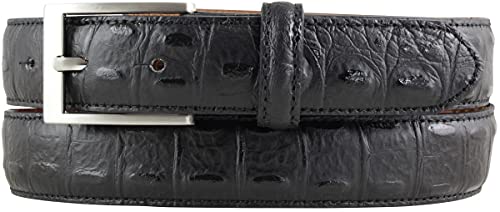 BELTINGER Gürtel mit Krokoprägung 3 cm | Leder-Gürtel für Damen Herren 30mm Kroko-Optik | Kroko-Muster 3cm | Schwarz 85cm von BELTINGER