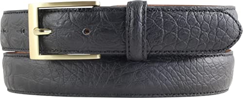 BELTINGER Gürtel mit Krokoprägung 3 cm | Leder-Gürtel für Herren mit goldener Gürtelschließe 30mm Kroko-Optik | Kroko-Muster 3cm | Schwarz 100cm von BELTINGER