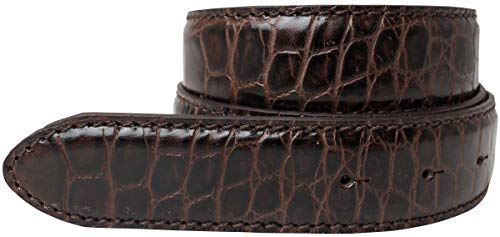 BELTINGER Gürtel mit Krokoprägung ohne Schnalle 3,5 cm | Leder-Gürtel für Damen Herren 35mm Kroko-Optik | Kroko-Muster | Braun 115cm von BELTINGER