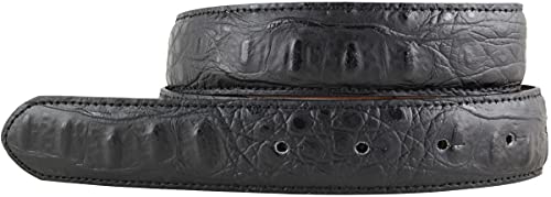 BELTINGER Gürtel mit Krokoprägung ohne Schnalle 3 cm | Leder-Gürtel für Damen Herren 30mm Kroko-Optik | Kroko-Muster | Schwarz 85cm von BELTINGER