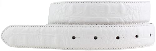 BELTINGER Gürtel mit Krokoprägung ohne Schnalle 3 cm | Leder-Gürtel für Damen Herren 30mm Kroko-Optik | Kroko-Muster | Weiß 105cm von BELTINGER