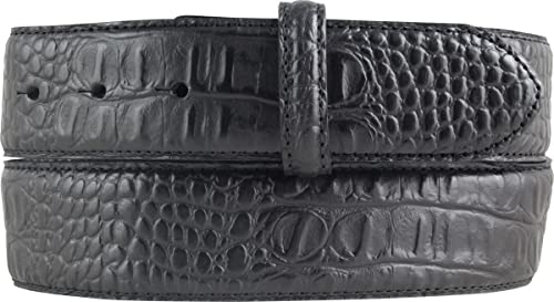 BELTINGER Gürtel mit Krokoprägung ohne Schnalle 4 cm | Leder-Gürtel für Damen Herren 40mm Kroko-Optik | Kroko-Muster | Schwarz 95cm von BELTINGER