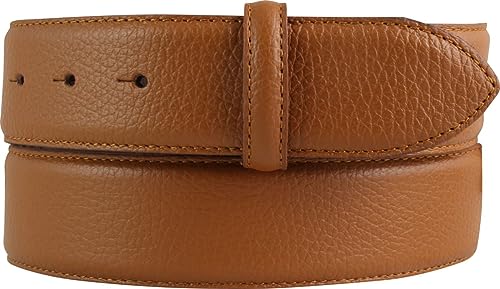 BELTINGER Gürtel mit Pigmentprägung und Steppnaht ohne Schnalle 4 cm | Modischer Ledergürtel für H-Schnalle 40mm Damen Herren | Jeans-Gürtel 4cm | Tabac 90cm von BELTINGER