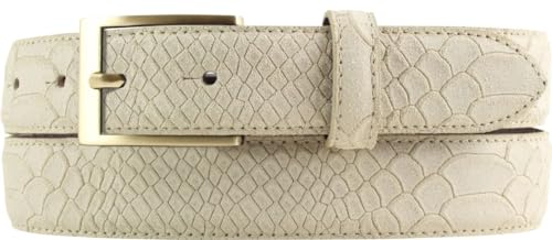 BELTINGER Gürtel mit Pythonprägung 3 cm | Leder-Gürtel für Herren 30mm Schlangen-Optik |Schlangen-Muster Python-Muster | Mist 90cm von BELTINGER