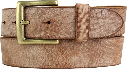 BELTINGER Gürtel mit altmessing Gürtelschnalle aus weichem Vollrindleder 4 cm | Jeans-Gürtel 40mm | Ledergürtel Vintage-Look | Cognac 115cm von BELTINGER