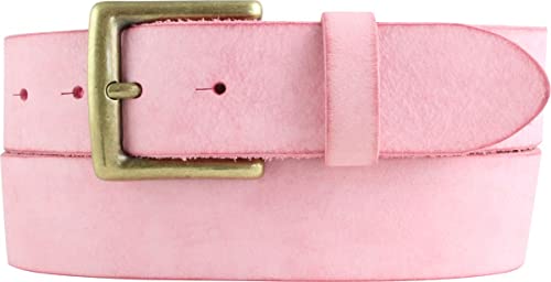 BELTINGER Gürtel mit altmessing Gürtelschnalle aus weichem Vollrindleder 4 cm | Jeans-Gürtel 40mm | Ledergürtel Vintage-Look | Fuchsia 80cm von BELTINGER