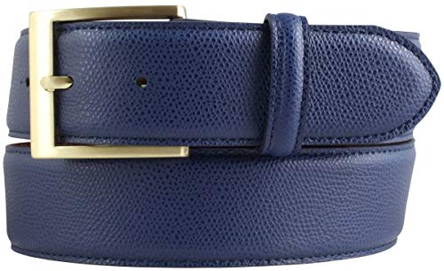 BELTINGER Gürtel mit goldener Gürtelschnalle aus Leder 4 cm | Modischer Ledergürtel 40mm | Jeans-Gürtel 4cm | Marine 80cm von BELTINGER