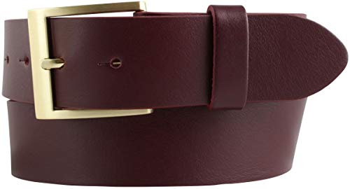 BELTINGER Gürtel mit goldener Gürtelschnalle aus Vollrindleder | Hochwertiger Jeans-Gürtel 40mm | Herren-Gürtel made in Italy | Bordeaux 90cm von BELTINGER