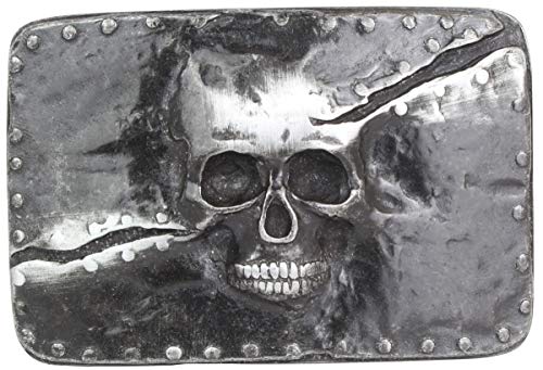 BELTINGER Gürtelschließe Totenkopf 4,0 cm | Buckle Wechselschließe Gürtelschnalle 40mm Massiv | Wechselgürtel bis 4cm | Silber von BELTINGER