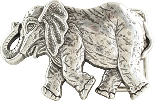 BELTINGER Gürtelschnalle Asiatischer Elefant 4,0 cm | Buckle Wechselschließe Gürtelschließe 40mm Massiv | Wechselgürtel bis 4cm | Silber von BELTINGER