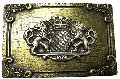BELTINGER Gürtelschnalle Bayerisches Wappen 4,0 cm | Buckle Wechselschließe Gürtelschließe 40mm Massiv | Für die Tracht | bicolor g/s von BELTINGER