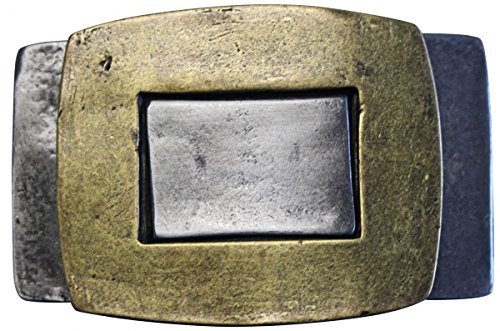 BELTINGER Gürtelschnalle Bicolors 4,0 cm | Buckle Wechselschließe Gürtelschließe 40mm Massiv | LARP- und Mittelalter-Outfit | bicolor s/g von BELTINGER