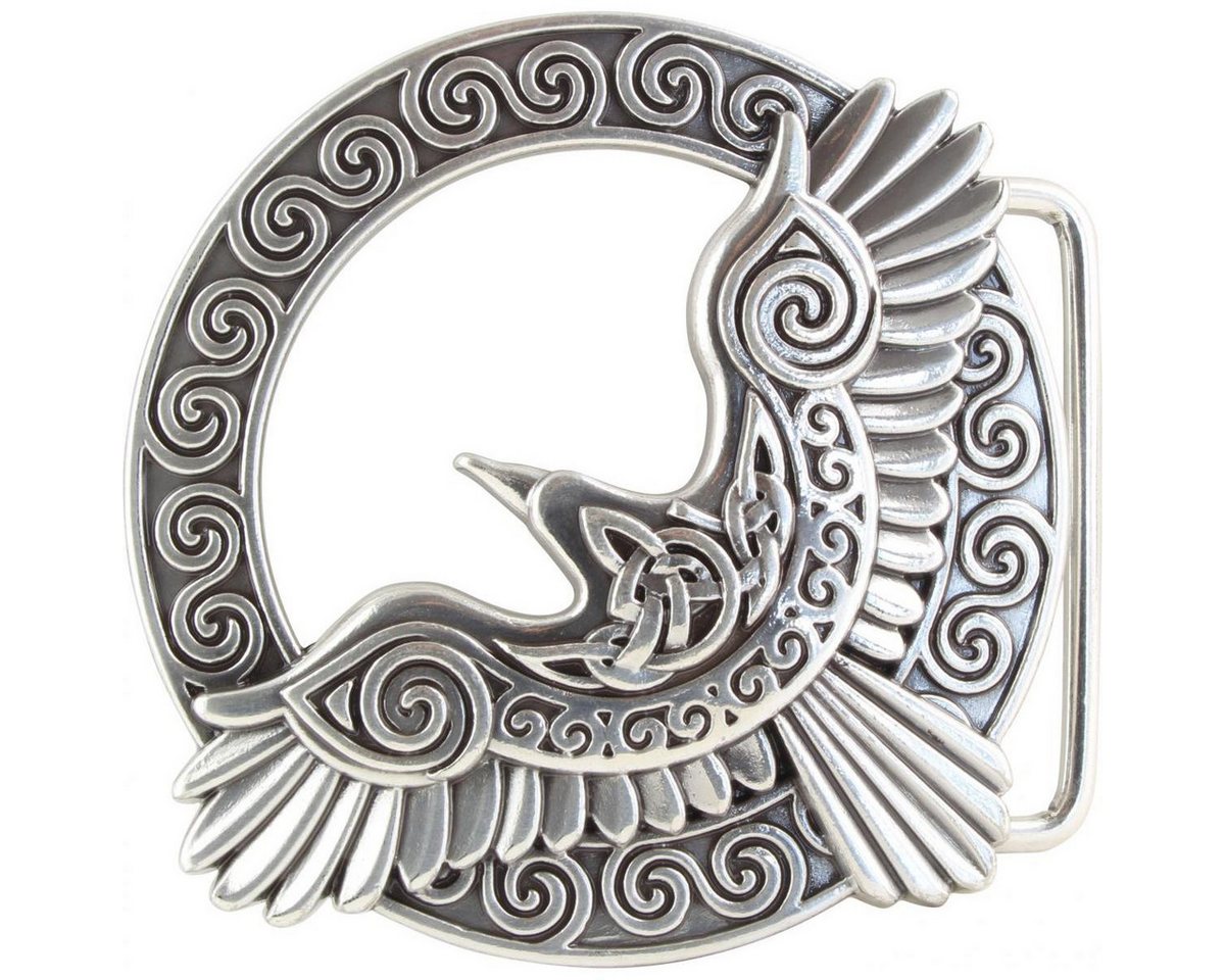 BELTINGER Gürtelschnalle Celtic Crow 4,0 cm - Buckle Wechselschließe Gürtelschließe 40mm - LARP von BELTINGER