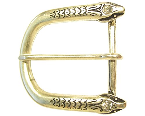 BELTINGER Gürtelschnalle Double Snake 4,0 cm | Buckle Gürtelschließe 40mm Massiv | Dorn-Schließe | Wechselgürtel bis 4cm | Silber/Kristall von BELTINGER