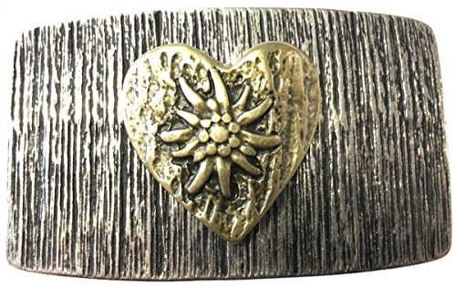 BELTINGER Gürtelschnalle Edelweiß Herz 4,0 cm | Buckle Wechselschließe Gürtelschließe 40mm Massiv | Für die Tracht | bicolor s/g BELTINGER Gürtelschnalle Edelweiß Herz 4,0 cm | Buckle Wechselschließe Gürtelschließe 40mm Massiv | Für die Tracht | bicolor s/g von BELTINGER