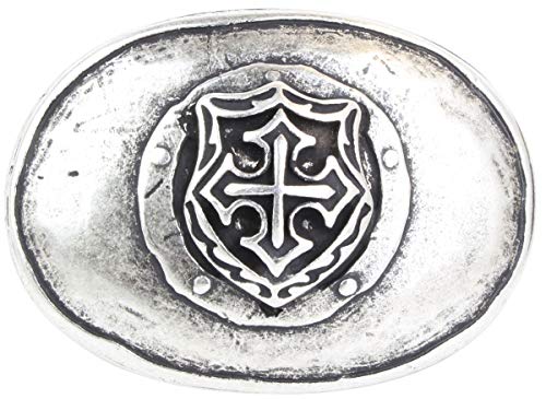 BELTINGER Gürtelschnalle Escutcheon 4,0 cm | Buckle Wechselschließe Gürtelschließe 40mm Massiv | LARP- und Mittelalter-Outfit | Silber von BELTINGER