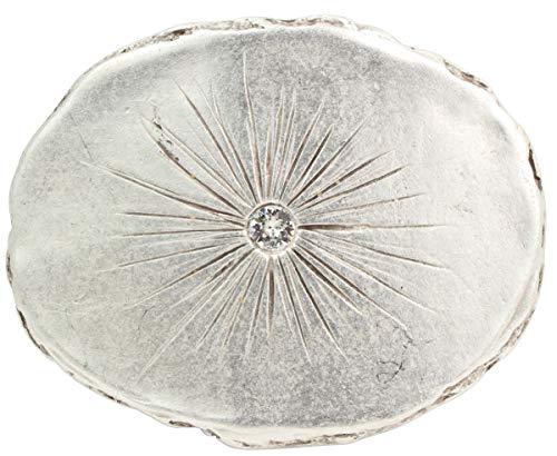 BELTINGER Gürtelschnalle Flashing Stone 4,0 cm | Buckle Wechselschließe Gürtelschließe 40mm Massiv | Mit hochwertigem Strass | Altsilber von BELTINGER