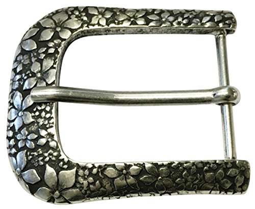 BELTINGER Gürtelschnalle Flower 4,0 cm | Buckle Wechselschließe Gürtelschließe 40mm Massiv | Dorn-Schließe | Wechselgürtel bis 4cm | Altsilber von BELTINGER