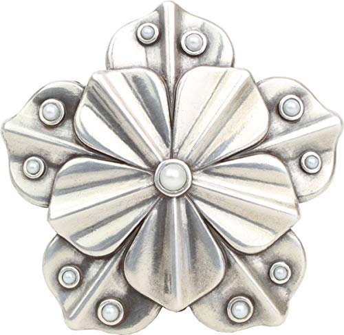 BELTINGER Gürtelschnalle Flower 4,0 cm | Buckle Wechselschließe Gürtelschließe 40mm Massiv | Wechselgürtel bis 4cm | Silber von BELTINGER