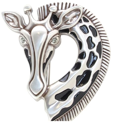 Gürtelschnalle Giraffe 4,0 cm | Buckle Tier-Motiv Wechselschließe Gürtelschließe 40mm Massiv | Wechselgürtel bis 4cm | Silber von BELTINGER