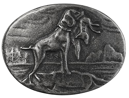 Gürtelschnalle Hund mit Beute 4,0 cm | Buckle Wechselschließe Gürtelschließe 40mm Massiv | für Jagd-Outfit | Altsilber Gürtelschnalle Hund mit Beute 4,0 cm | Buckle Wechselschließe Gürtelschließe 40mm Massiv | für Jagd-Outfit | Altsilber von BELTINGER