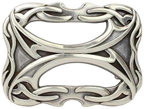 BELTINGER Gürtelschnalle Keltisch 4,0 cm | Buckle Wechselschließe Gürtelschließe 40mm Massiv | LARP- und Mittelalter-Outfit | Silber von BELTINGER