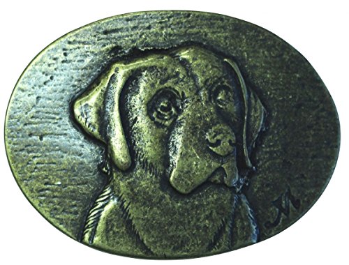 BELTINGER Gürtelschnalle Labrador 4,0 cm | Buckle Gürtelschließe 40mm Massiv | für Jagd-Outfit und Hunde-Besitzer | Altmessing von BELTINGER