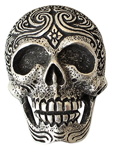 BELTINGER Gürtelschnalle Plain Skull 4,0cm | Buckle Wechselschließe Gürtelschließe 40mm Massiv | Wechselgürtel bis 4cm | Silber von BELTINGER