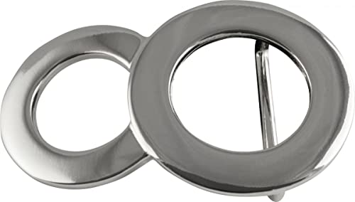 BELTINGER Gürtelschnalle Ringe 4,0 cm | Buckle Wechselschließe Gürtelschließe 40mm Massiv | Wechselgürtel bis 4cm | Silber glänzend von BELTINGER