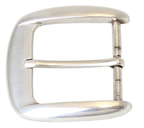 BELTINGER Gürtelschnalle Rounder 4,0 cm | Buckle Wechselschließe Gürtelschließe 40mm Massiv | Dorn-Schließe | Wechselgürtel bis 4cm | Silber von BELTINGER