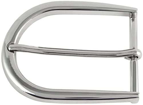 BELTINGER Gürtelschnalle Roundest 4,0 cm | Buckle Wechselschließe Gürtelschließe 40mm Massiv | Dorn-Schließe | Wechselgürtel bis 4cm | Silber glänzend von BELTINGER