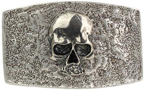 BELTINGER Gürtelschnalle Totenkopf 4,0 cm | Buckle Wechselschließe Gürtelschließe 40mm Massiv | Wechselgürtel bis 4cm | Altsilber von BELTINGER