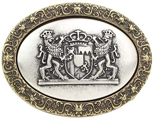 BELTINGER Gürtelschnalle Wappen Bayern 4,0 cm | Buckle Wechselschließe Gürtelschließe 40mm Massiv | Für die Tracht | bicolor g/s von BELTINGER