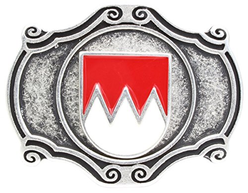 BELTINGER Gürtelschnalle Wappen Franken 4,0 cm | Buckle Wechselschließe Gürtelschließe 40mm Massiv | Für die Tracht | Altsilber mit Emaille von BELTINGER