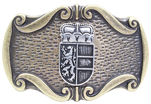 BELTINGER Gürtelschnalle Wappen Salzburg 4,0 cm | Buckle Wechselschließe Gürtelschließe 40mm Massiv | Für die Tracht | bicolor g/s von BELTINGER