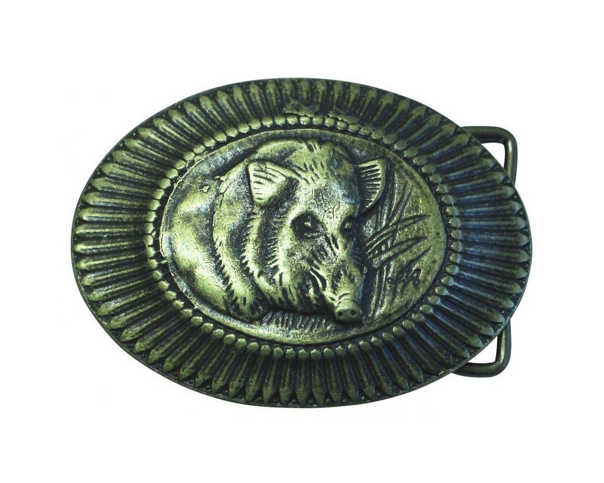 BELTINGER Gürtelschnalle Wildschwein 4,0 cm - Buckle Gürtelschließe 40mm - für Jagd-Outfit und von BELTINGER