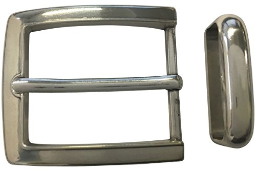 BELTINGER Gürtelschnalle mit Schlaufe 4,0 cm | Buckle Gürtelschließe 40mm Massiv | Dorn-Schließe | Wechselgürtel bis 4cm | Silber von BELTINGER