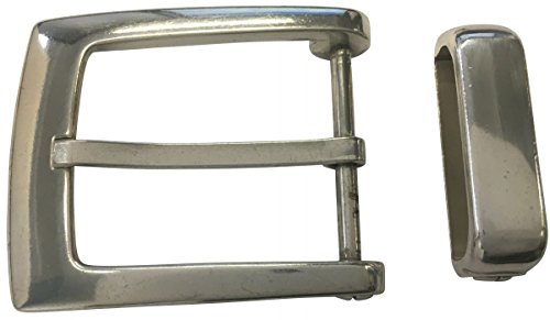 BELTINGER Gürtelschnalle mit Schlaufe 4,0 cm | Buckle Gürtelschließe 40mm Massiv | Dorn-Schließe | Wechselgürtel bis 4cm | Silber von BELTINGER