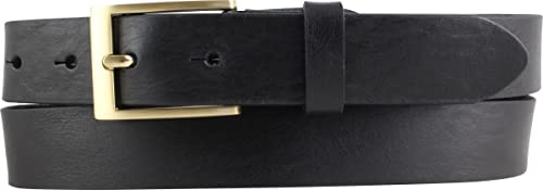 BELTINGER Herren-Gürtel aus Vollrindleder mit goldenern Gürtelschnalle 3 cm | Anzug-Gürtel für Herren 30mm | Chino-Gürtel mit Schnalle gold | Schwarz 105cm von BELTINGER