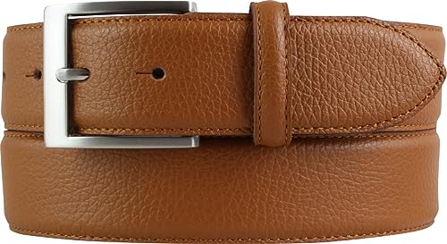 BELTINGER Herren-Gürtel aus gemasertem Leder mit Steppnaht 4 cm | Hochwertiger Ledergürtel mit Pigmentprägung 40mm Herren | Jeans-Gürtel 4cm | Tabac 110cm von BELTINGER
